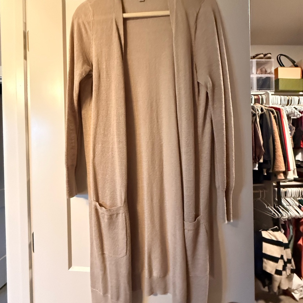 Halogen Light Tan Open-Front Cardigan